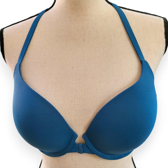 Victoria's Secret Perfect Shape Lined Racerback Demi Bra 34D Blue - Picture 7 of 11